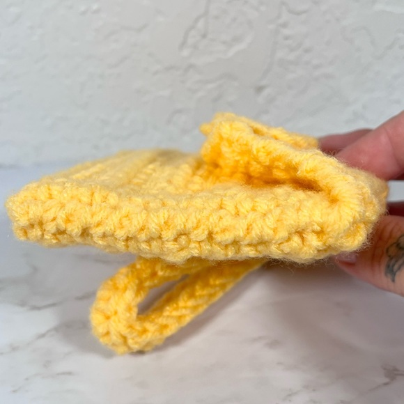 Yellow Crochet Mini Wristlet Clutch - Picture 5 of 10